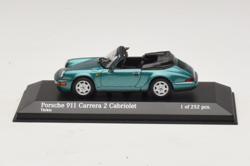 Porsche 911 964 Carrera 2 Cabriolet Turkizna Minichamps 1:43 430067332 Kovina