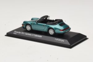 Porsche 911 964 Carrera 2 Cabriolet Turkizna Minichamps 1:43 430067332 Kovina – slika 3 od 4