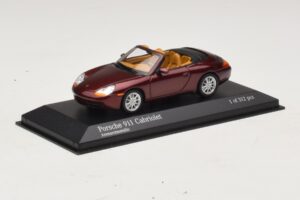 Porsche 911 996 Kabriolet Rdeča Kovinska Minichamps 1:43 400061092 Kovina – slika 2 od 4