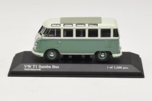 Volkswagen T1 Samba Bus Turkizno Modra Bela Minichamps 1:43 430052306 Kovina