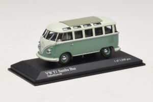 Volkswagen T1 Samba Bus Turkizno Modra Bela Minichamps 1:43 430052306 Kovina – slika 2 od 4