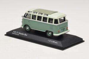 Volkswagen T1 Samba Bus Turkizno Modra Bela Minichamps 1:43 430052306 Kovina – slika 3 od 4