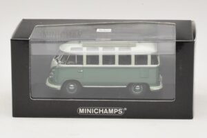 Volkswagen T1 Samba Bus Turkizno Modra Bela Minichamps 1:43 430052306 Kovina – slika 4 od 4