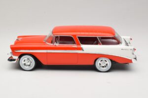 Chevrolet Bel Air Nomad Custom Svetlo Rdeča & Bel KK-Scale 1:18 KKDC181291 Kovina – slika 3 od 6