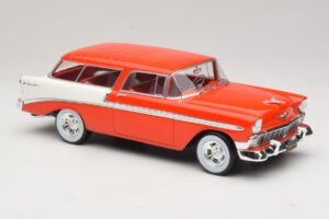 Chevrolet Bel Air Nomad Custom Svetlo Rdeča & Bel KK-Scale 1:18 KKDC181291 Kovina – slika 4 od 6