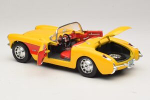Chevrolet Corvette C1 Kabriolet Rumen Rdeč Bburago 1:18 3034-M2 Kovina – slika 5 od 8