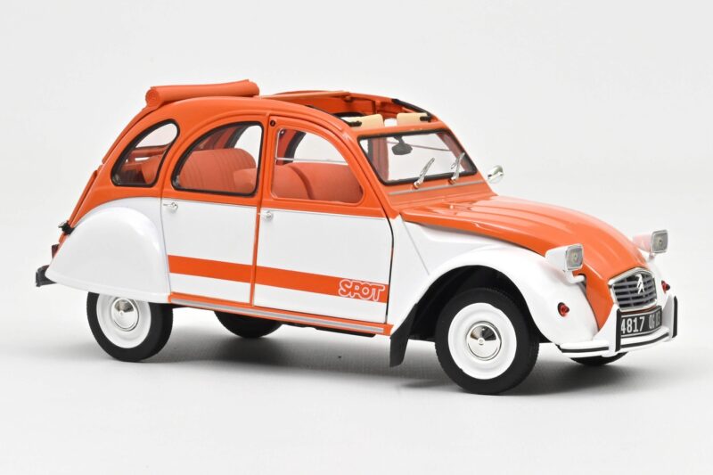 Citroen 2CV Spot Oranžen & Bel Norev 1:18 Citroen 2CV Spot Oranžen & Bel Norev 1:18 181473 Kovina