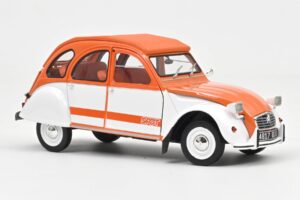 Citroen 2CV Spot Oranžen & Bel Norev 1:18 181473 Kovina – slika 2 od 3