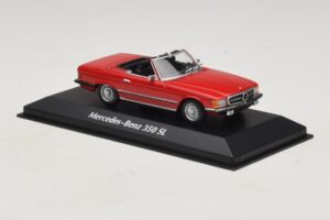 Mercedes 350 SL R107 Rdeč Maxichamps 1:43 940033432 Diecast – slika 3 od 5