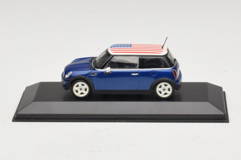 Mini Cooper S R53 Moder Z Ameriško Zastavo Minichamps 1:43 MINI014 Kovina