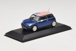 Mini Cooper S R53 Moder Z Ameriško Zastavo Minichamps 1:43 MINI014 Kovina – slika 2 od 5