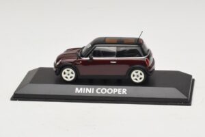 Mini Cooper S R53 Temno Rdeč S Črno Streho Minichamps 1:43 MINI028 Diecast