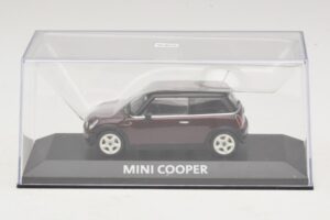 Mini Cooper S R53 Temno Rdeč S Črno Streho Minichamps 1:43 MINI028 Diecast – slika 4 od 5