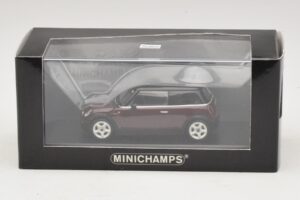 Mini Cooper S R53 Temno Rdeč S Črno Streho Minichamps 1:43 MINI028 Diecast – slika 5 od 5