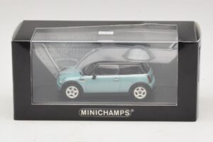 Mini Cooper S R53 Svetlo Moder Metalik S Črno Streho Minichamps 1:43 MINI030 Diecast – slika 4 od 4