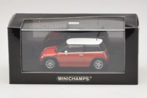 Mini Cooper S R53 Rdeč Z Belo Streho Minichamps 1:43 MINI025 Diecast – slika 5 od 5
