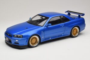 Nissan Skyline GT-R R34 V-Spec II Modra Metalik BBS Platišča KK-Scale 1:12 Nissan Skyline GT-R R34 V-Spec II Modra Metalik BBS Platišča KK-Scale 1:12 KKDC120211-2 Kovina