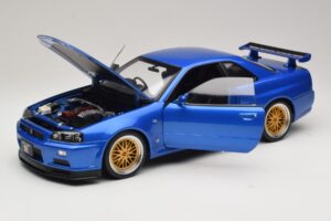 Nissan Skyline GT-R R34 V-Spec II Modra Metalik BBS Platišča KK-Scale 1:12 KKDC120211-2 Kovina – slika 2 od 8