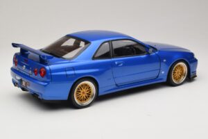 Nissan Skyline GT-R R34 V-Spec II Modra Metalik BBS Platišča KK-Scale 1:12 KKDC120211-2 Kovina – slika 3 od 8