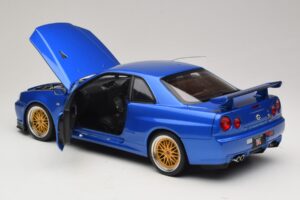 Nissan Skyline GT-R R34 V-Spec II Modra Metalik BBS Platišča KK-Scale 1:12 KKDC120211-2 Kovina – slika 5 od 8