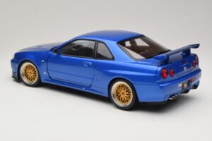 Nissan Skyline GT-R R34 V-Spec II Modra Metalik BBS Platišča KK-Scale 1:12 KKDC120211-2 Kovina – slika 7 od 8