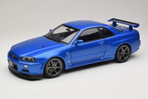 Nissan Skyline GT-R R34 V-Spec II Modra Metalik OEM Platišča KK-Scale 1:12 KKDC120211-1 Kovina