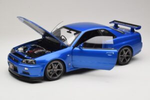 Nissan Skyline GT-R R34 V-Spec II Modra Metalik OEM Platišča KK-Scale 1:12 KKDC120211-1 Kovina – slika 2 od 8