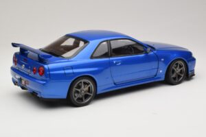 Nissan Skyline GT-R R34 V-Spec II Modra Metalik OEM Platišča KK-Scale 1:12 KKDC120211-1 Kovina – slika 3 od 8