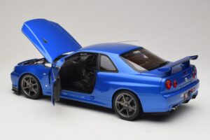 Nissan Skyline GT-R R34 V-Spec II Modra Metalik OEM Platišča KK-Scale 1:12 KKDC120211-1 Kovina – slika 5 od 8