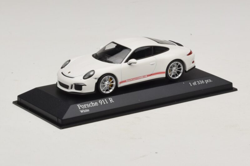 Porsche 911 991.1 R Bela Z Rdečimi Črtami Minichamps 1:43 410066220 Diecast